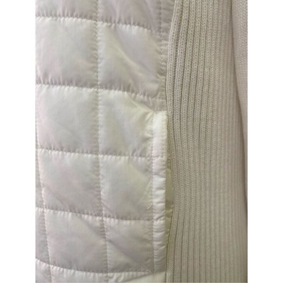 Croft & Barrow Quilted Sweater/Jacket Winter White Sz. L Full Zip - Picture 11 of 14